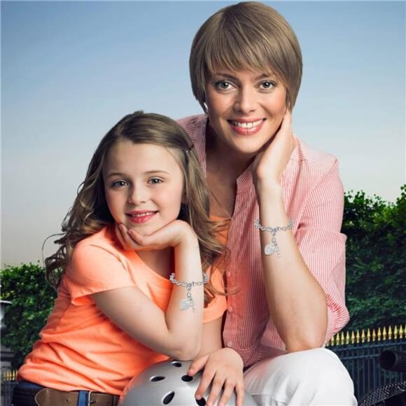 initial charm bracelet for girls women stainless steel adjustable heart jewelry - Picture 3 of 7